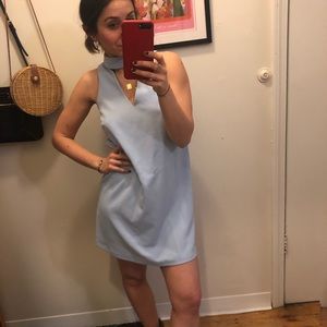 Baby blue mock neck shift dress